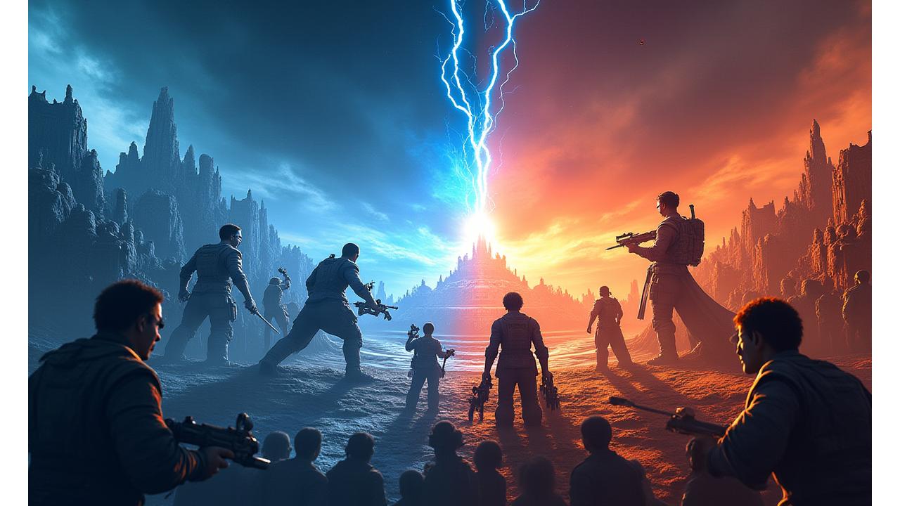 Farklı oyun görüntülerinin ve cloud gaming platform logolarının iç içe geçtiği bir kolaj.