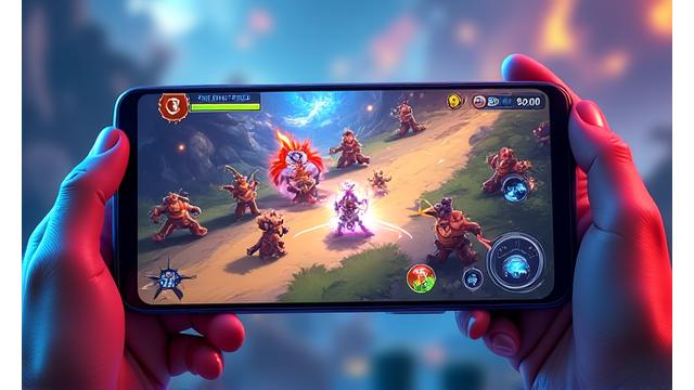 Mobil cihazda oynanan çok oyunculu online savaş arenası (MOBA) ekran görüntüsü