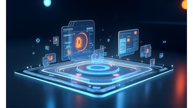 3D uzamsal VR kullanıcı arayüzü örneği, ergonomik olarak tasarlanmış kontroller.